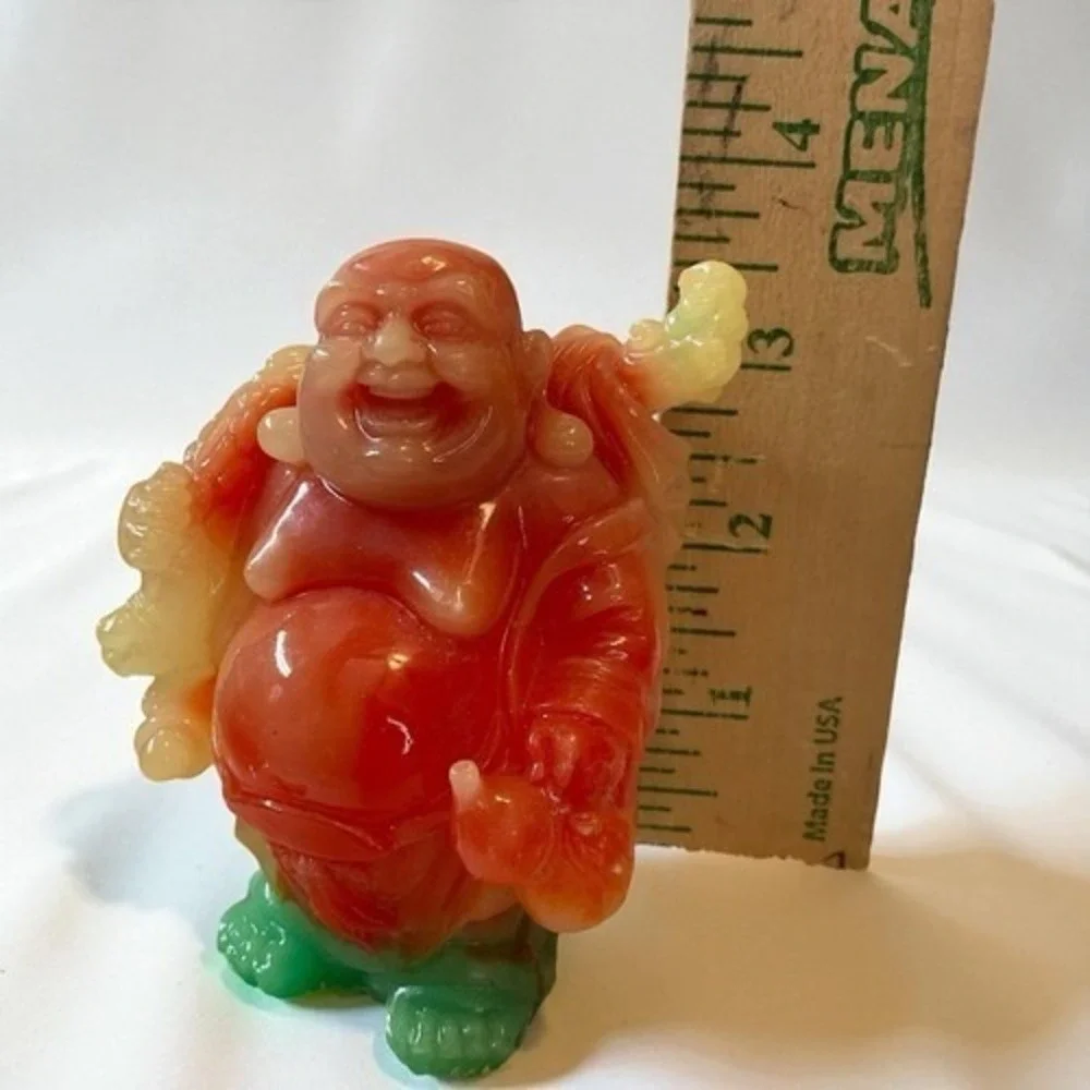 VTG Chinese Collectible Buddha Lucky Wealth&Good Fortune Statue 3.5